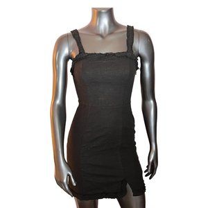 NWT Urban Outfitters Fitted Linen Stretch Remy Ruffle Smocking Dress Size Medium